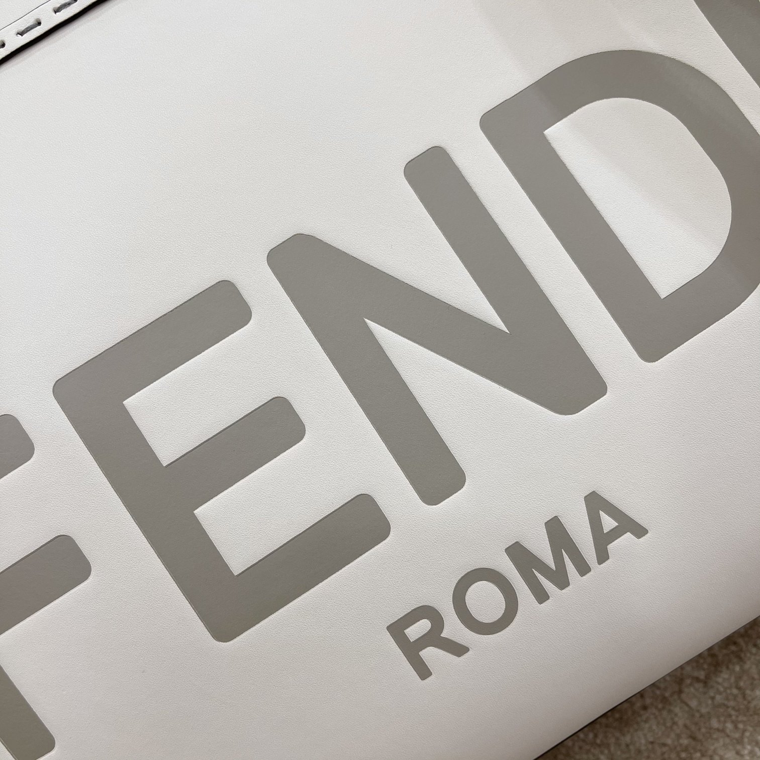 Fendi Medium Sunshine Shopper White Leather Bag 